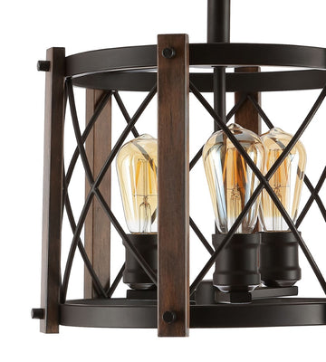 Ferme 14" Iron Rustic Farmhouse LED Flush Mount - JONATHAN Y